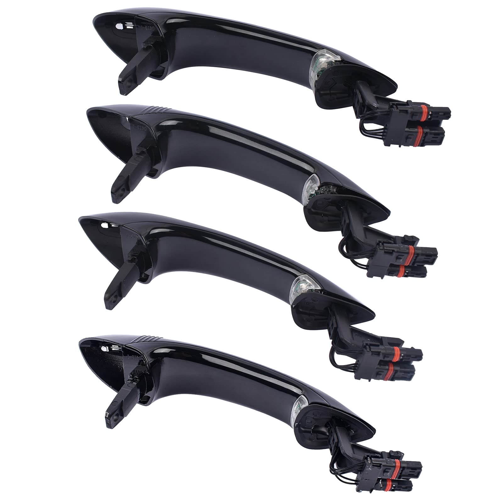 Lot de 4 poignées de porte avant et arrière noires 51217231931/2/3/4 compatibles avec 5' F07 F10 F11, 6' F06 F12 F13, 7' F01 F02 F03 F04