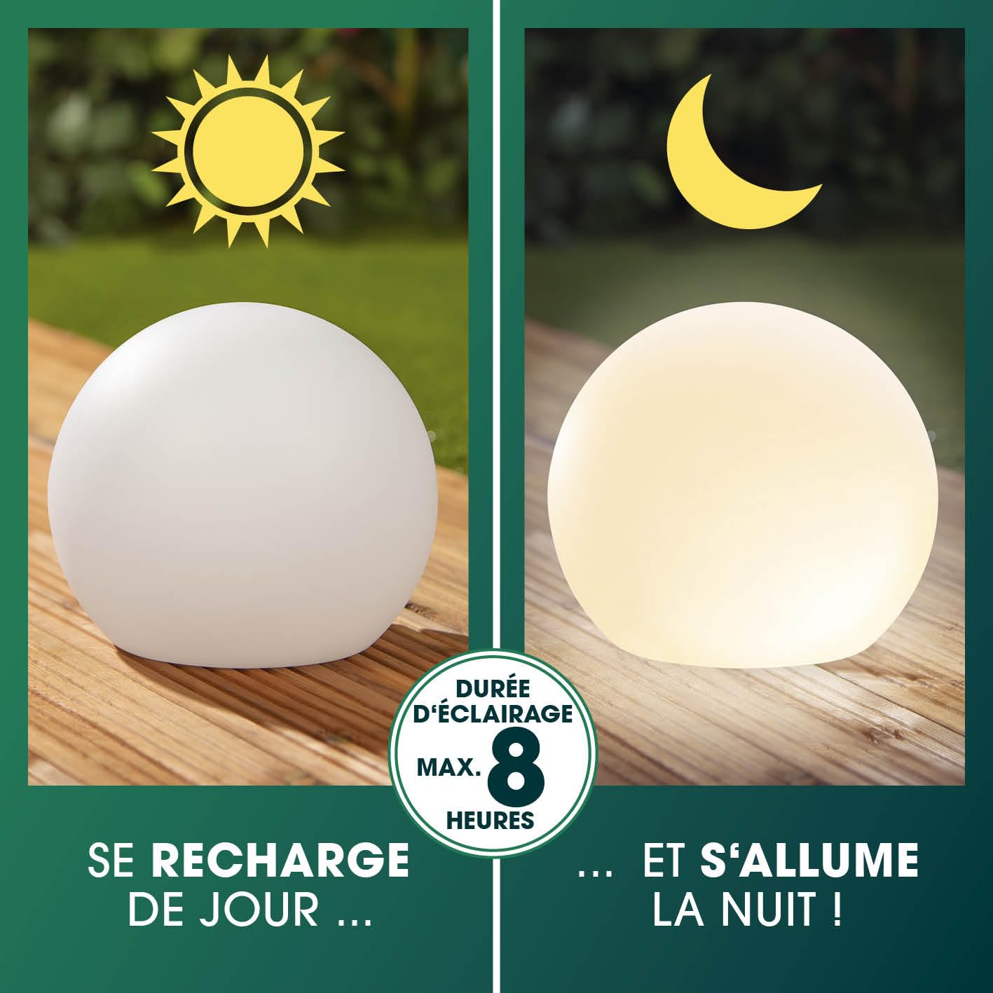 EASYmaxx Lot De 3 Boules Solaires LED Jardin – Couleurs Changeantes Ou Blanc Froid, Éclairage Magique Automatique Jour/Nuit !