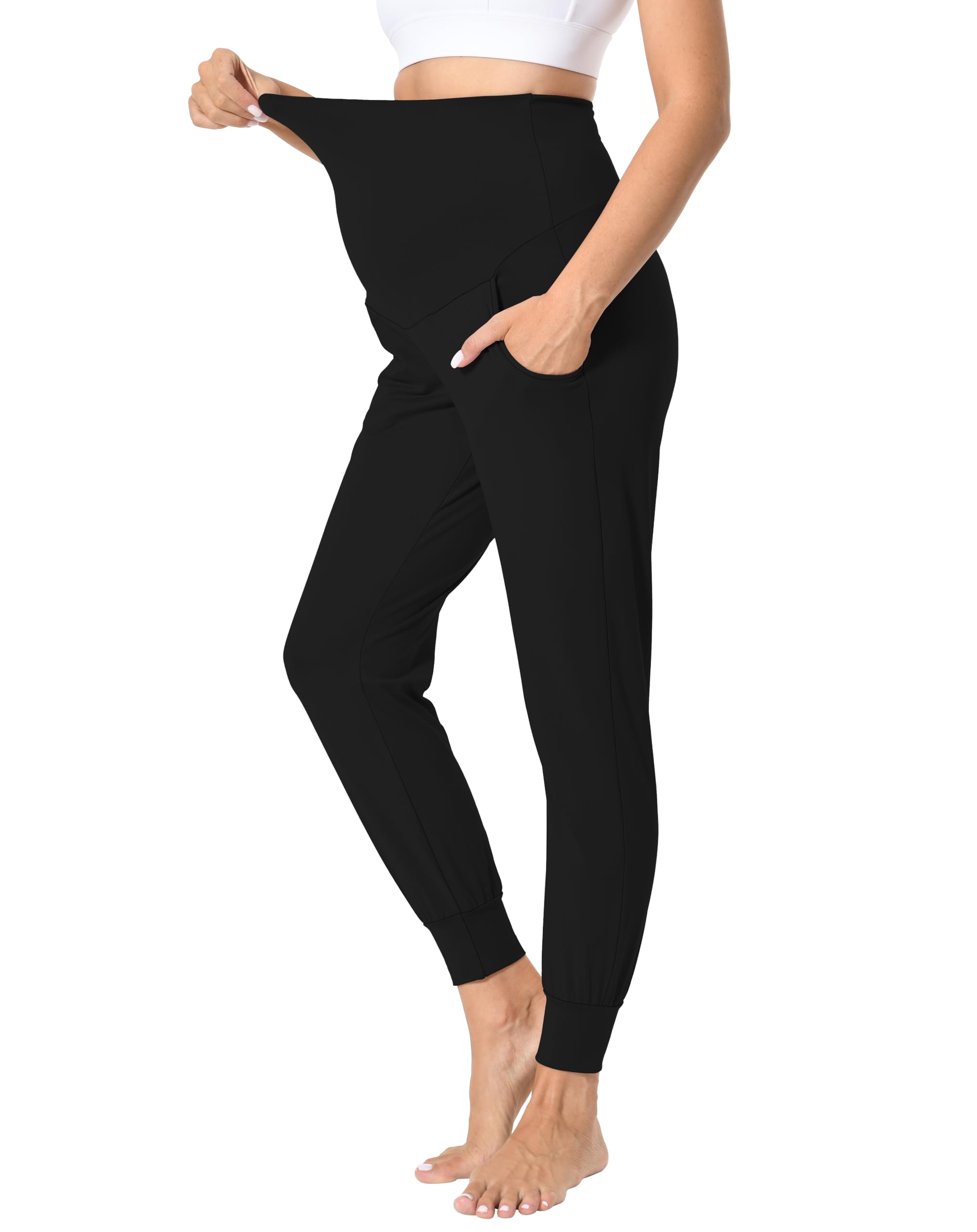 Pantaloni premaman da donna, per gravidanza, elasticizzati, casual, da yoga
