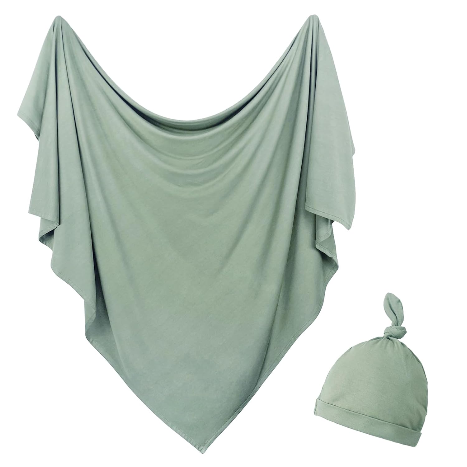 OWLOWLA Newborn Swaddle Set Stretch Wrap Swaddle Receiving Blanket for Baby Boy Girl(Olive-rm)