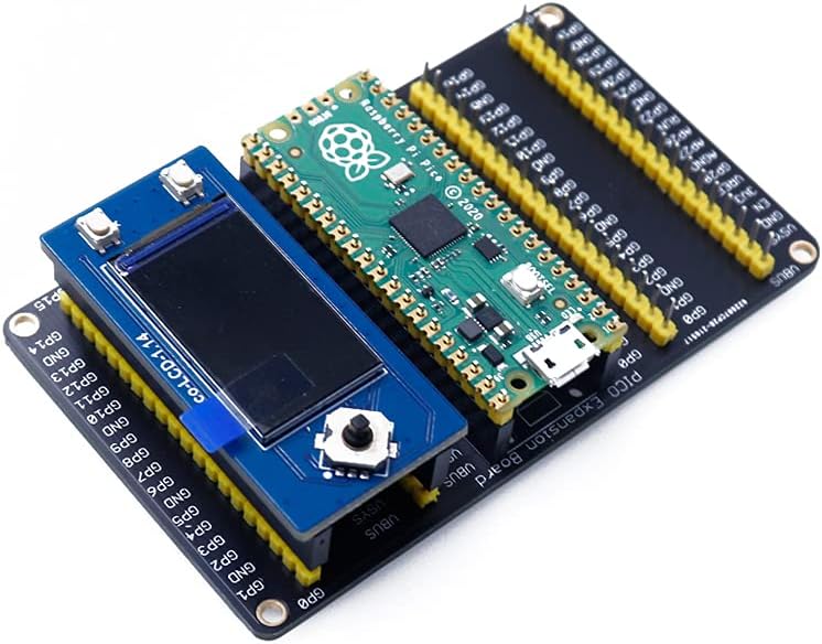 Compatible with Raspberry Pi Pico GPIO Expander External Expansion Board with 1.14inch Pi Pico LCD Screen Three Sets of 2x20 Male Header for Connecting More Expansion Modules