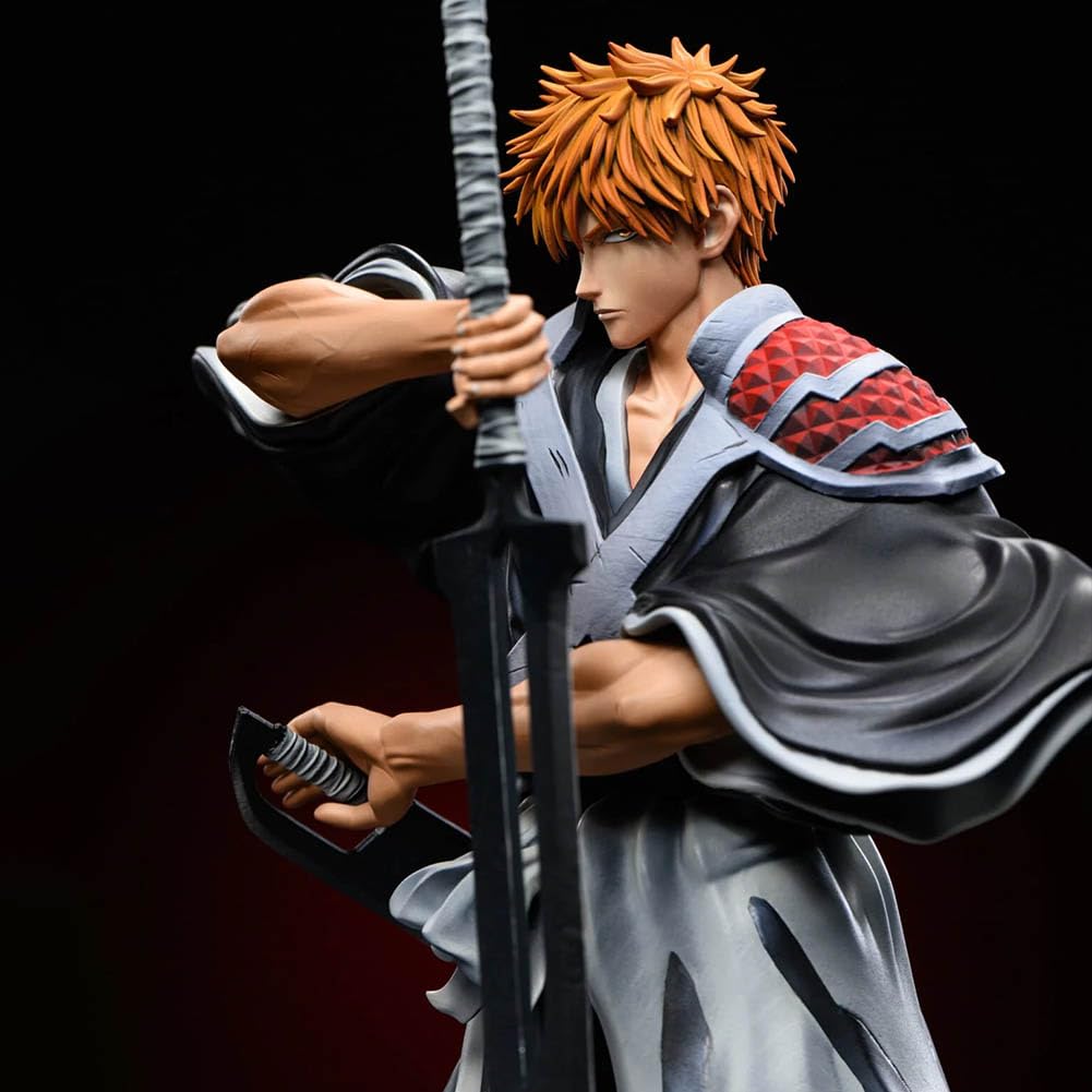 Kurosaki Ichigo - Statuetta Anime Battle Edition, modello Kurosaki Ichigo, in PVC, con base e spada, da collezione, 32 cm