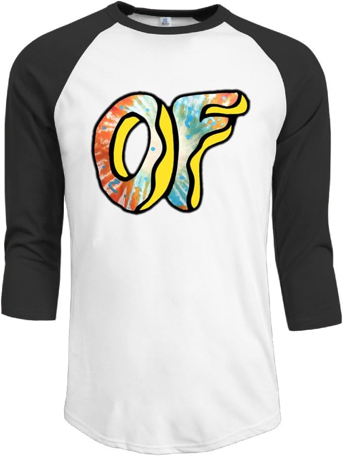 Printed Men's Odd Future Tie Dye Full Logo Donut Top 3/4 Sleeve Raglan Shirts Apparel