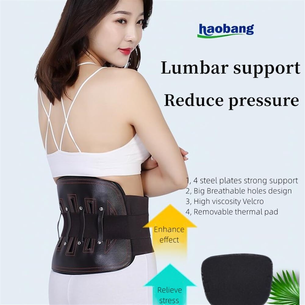 Ceinture Lombaire en Cuir pour soulager Les douleurs lombaires, Sangles réglables pour sciatique, sténose vertébrale, scoliose ou hernie discale.