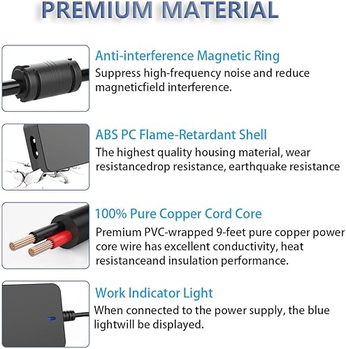 Miniatura 5 de Fuente de alimentación CC de 15 V, 3 A, 4 A, cargador universal de 60 W para barra de sonido de 15 V CC, altavoz, impresora, controlador de DJ, mini