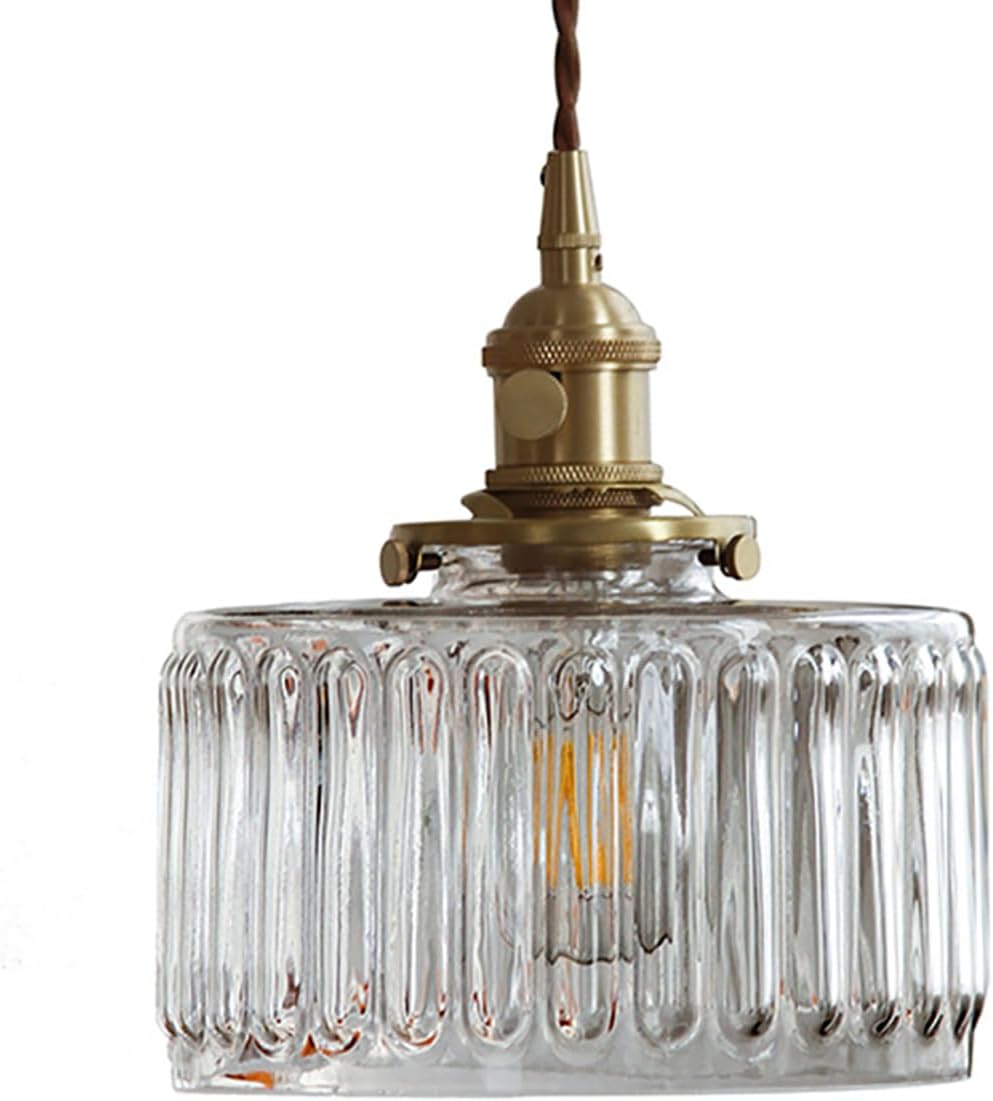 Mid Century Modern Pendant Light Kitchen Island Pendant Light Fixture Gold Brass Pendant Lights Classic Clear Glass 1-Lamp Vintage Design Glass Farmhouse Dining Room Lights Fixtures