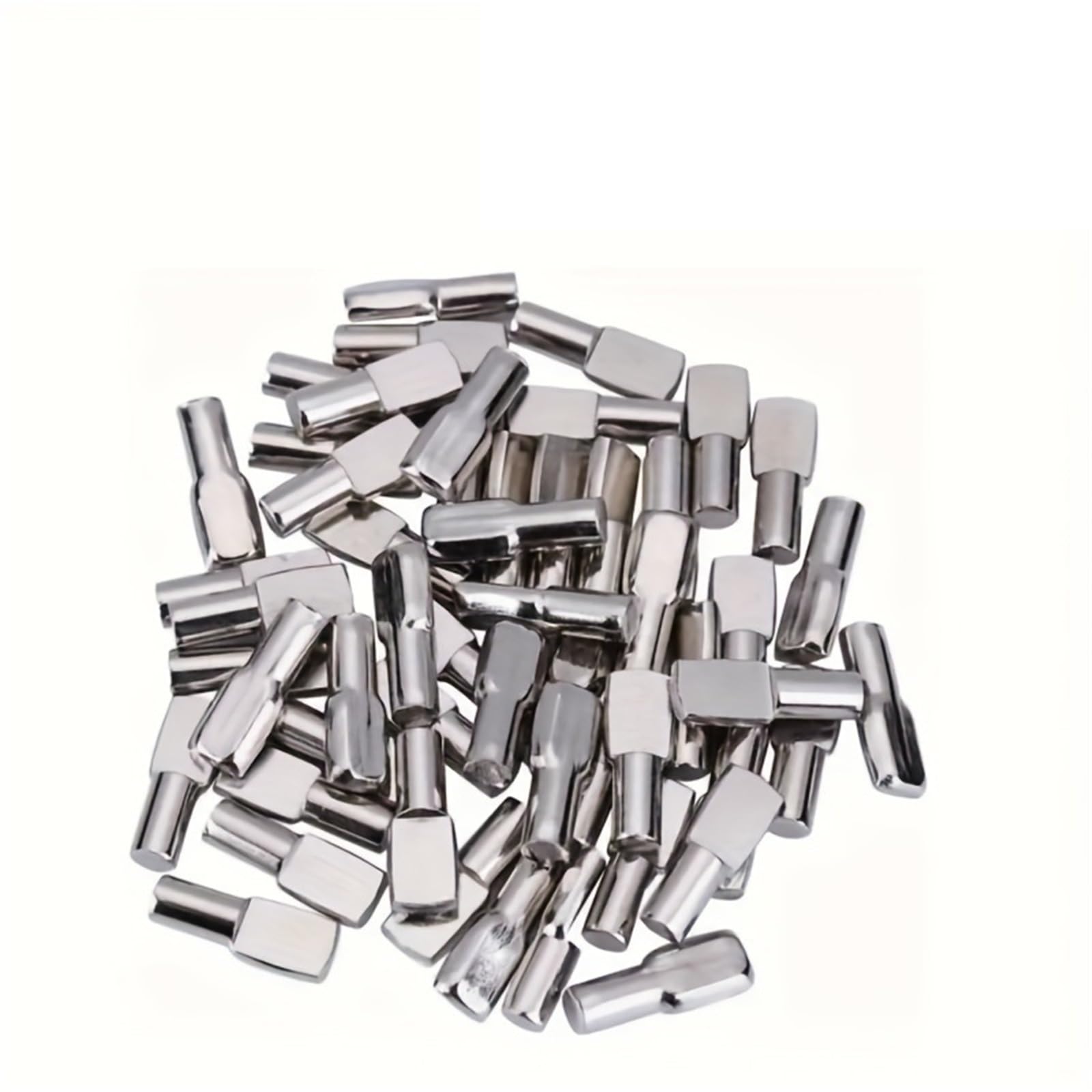 50 Pcs Shelf Pins Pegs, 5mm Spoon Shape Plated Support, Bookshelf for Shelves for Cabinet