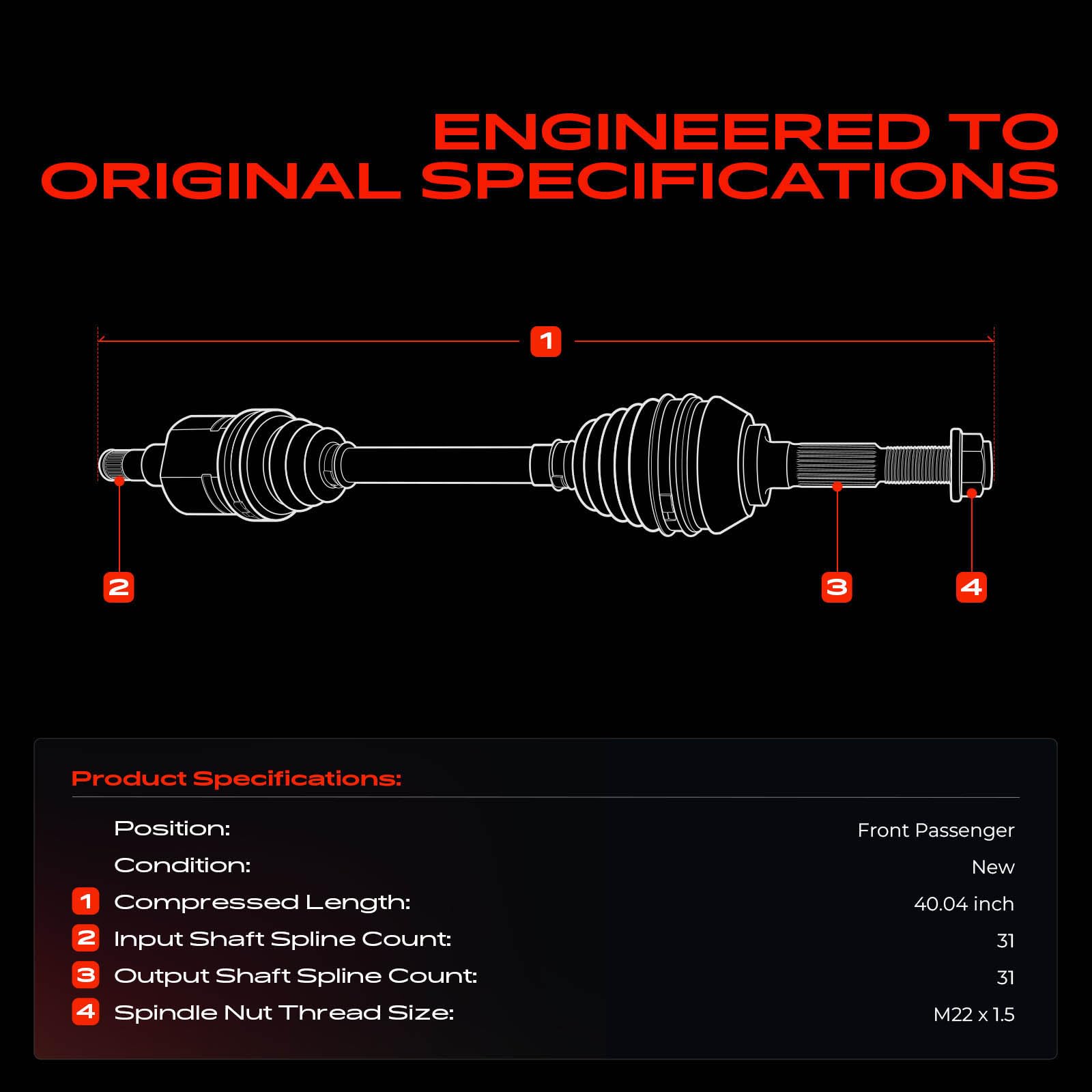 Amazon.com: A-Premium Front Right Passenger Side CV Axle Shaft