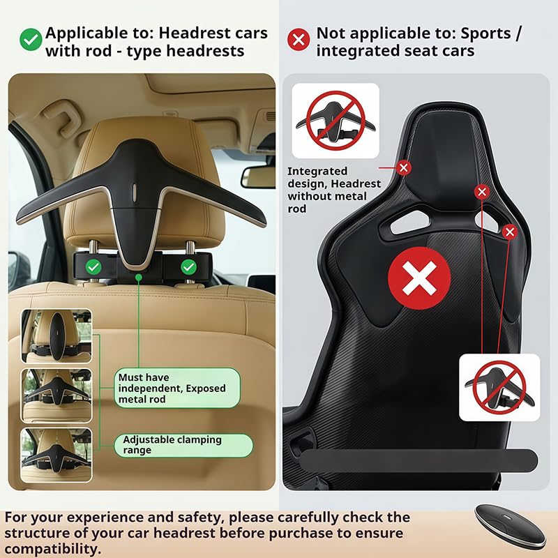 Percha Reposacabezas Asiento Coche para Vauxhall Ampera/Cascada