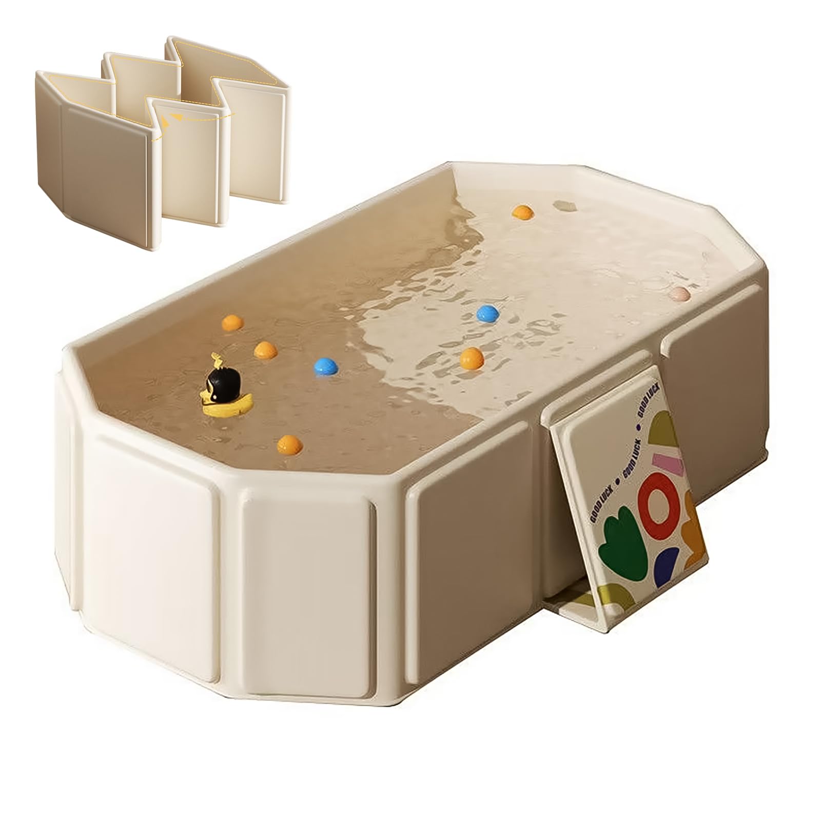 DUSHARKFUN Collapsible Baby Bathtub, Portable & Foldable Bathtub for Newborns to Toddlers, Easy to Store, Lightweight for Home & Travel, SpaceSaver