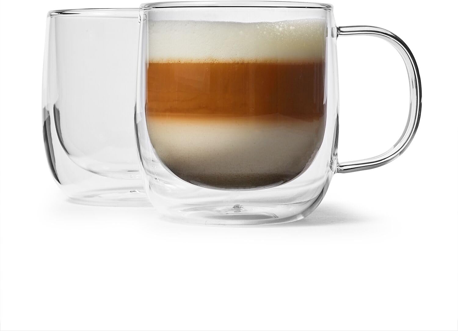 Sur La Table Double-Wall Cappuccino Glasses, Set Of 2, Clear