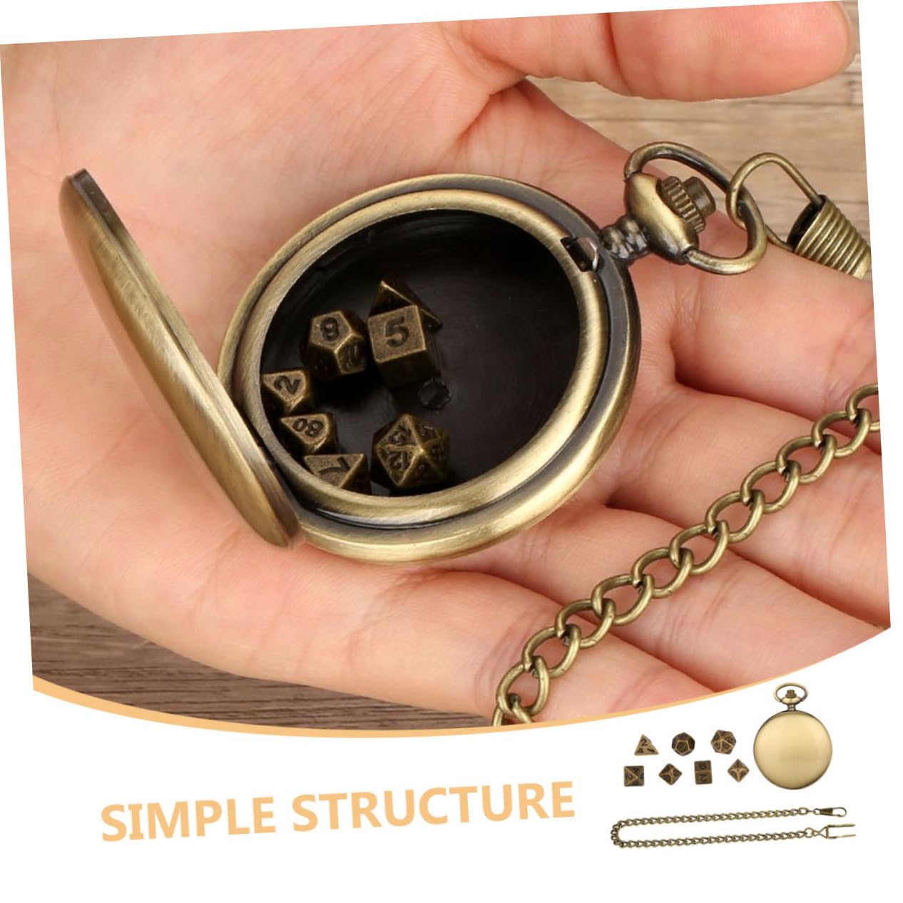 SHERCHPRY 4 Set Di Orologi Da Tasca Alla Moda Retrò Oggetti Di Scena Per Giochi Di Dadi Giochi Di Scena In Metallo
