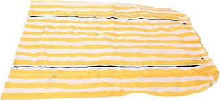 Yosoo Water Proof Shelf Cover Zippered Roll Panel, Windproof, Large Storage Bag Included, Yellow White Stripe, Sturdy Protection for Patios, Sheds, or Vehicle Storage (Large)