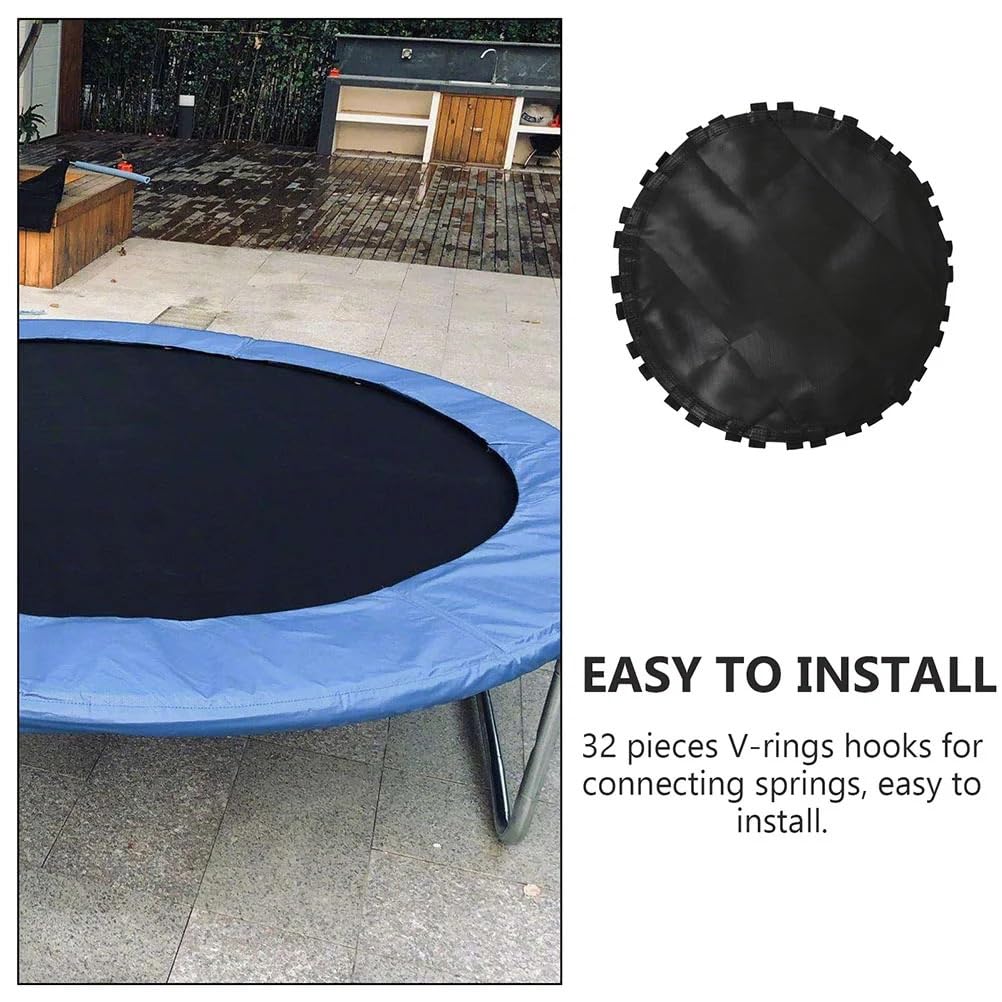 Trampolín Cama elástica Redonda de Malla para trampolín, repuestos, Alfombrilla para Saltar, Repuesto de Resorte para Saltar para Trampolines, Almohadillas Negras Accesorios De Trampolín