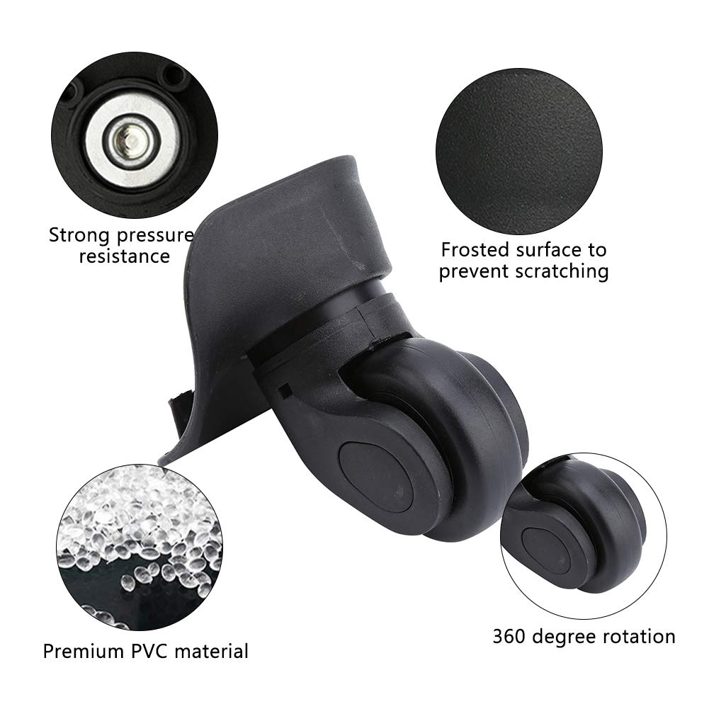 Alomejor 4 Pezzi Ruota Valigia Bagaglio Sinistra e Destra Valigia Girevole Ruote Girevoli Accessorio di Ricambio per Trolley(4PCS)