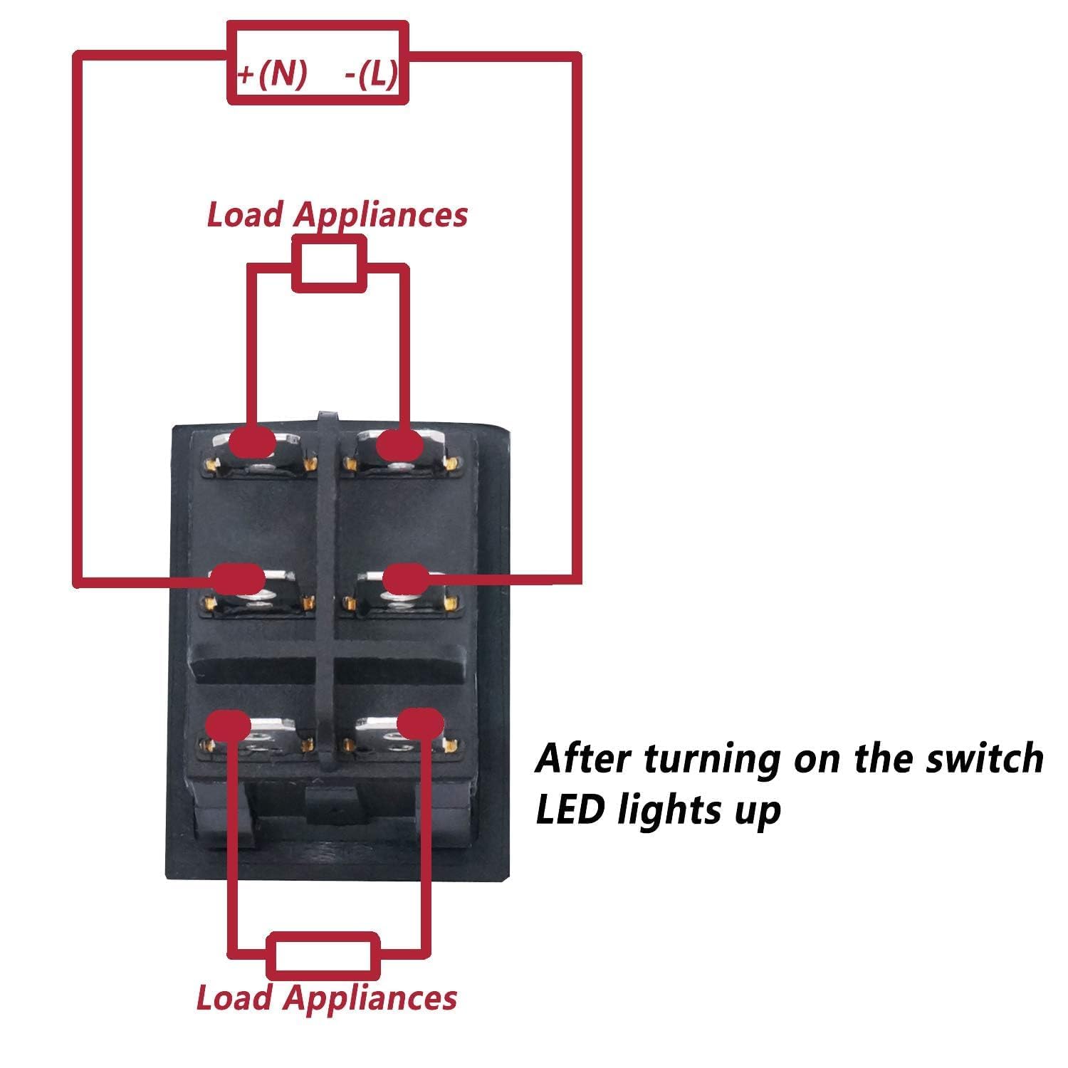 Interruptor Basculante DPDT ON/OFF 6 pin, 5 Unidades - imagen 4