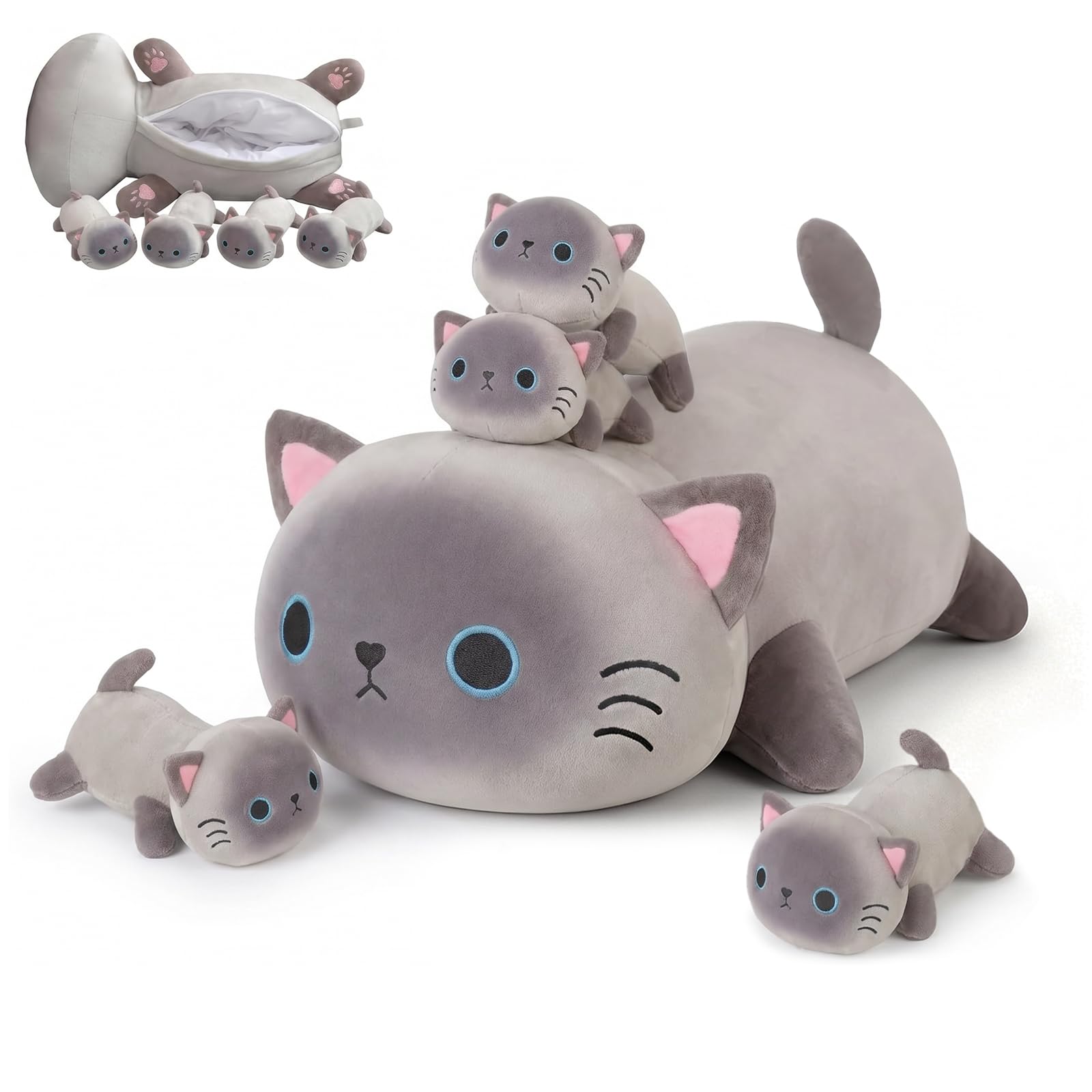 SQEQE Siamese Cat Plush 5 in 1