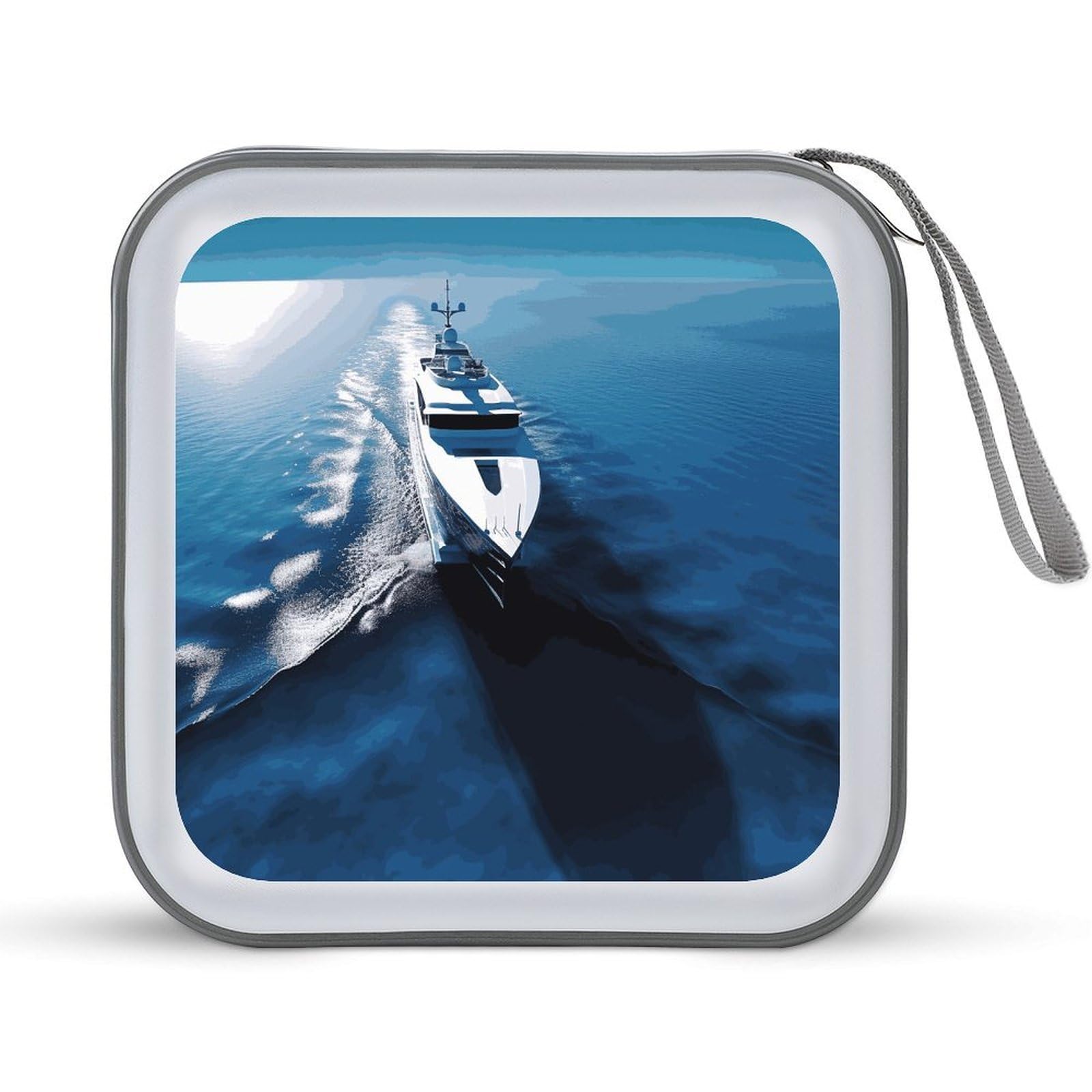 VstaDank Yacht CD Case with Hand Strap Lightweight DVD Wallet Holder 40 Capacity CD/DVD Case Wallet Protective CD Wallet CD/DVD Portable Storage Binder for Car Home Office
