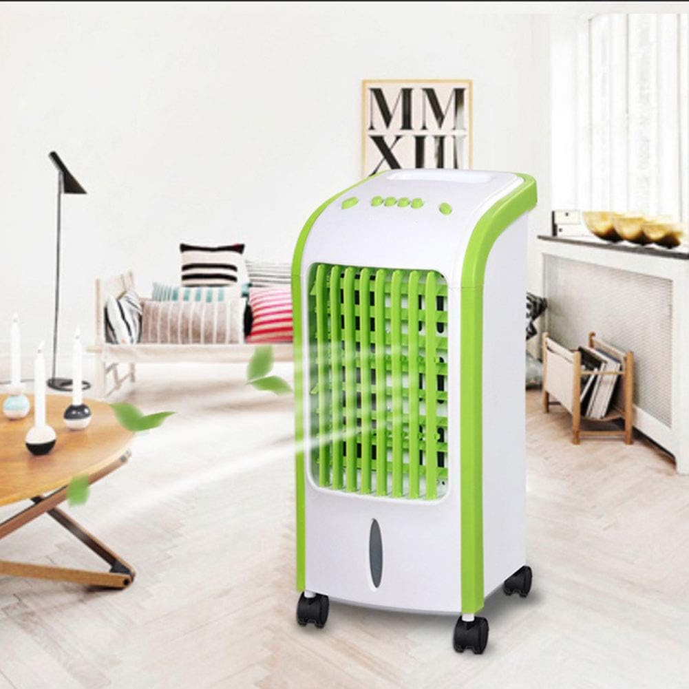 Portable Air Cooler with 4L Water Tank - with 2 Ice Packs and Adjustable Oscillation and Speed Green (Blue)