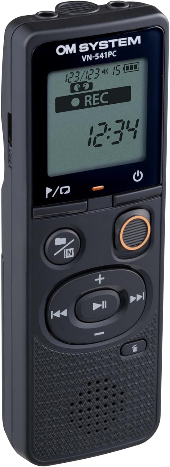 Om System VN-541 PC Successeur Olympus VN-541 PC Enregistreur Vocal numérique avec Microphone omnidirectionnel, Enregistrement à Une Touche, Suppression du Bruit et mémoire de 4 Go