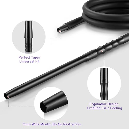 Miniatura 3 de Manguera de cachimba con adaptador de cachimba y boquilla  Juego de manguera de silicona lavable de 6 pies con boquilla de aluminio desmontable