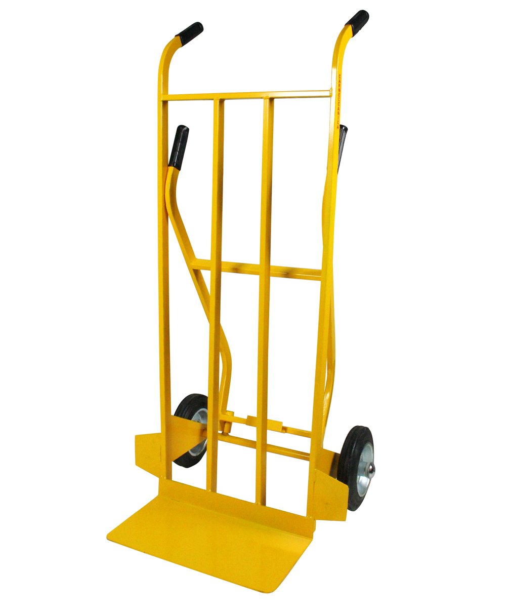 ART024 Carrello a Doppia Impugnatura Ruote Gomma Piena, Giallo