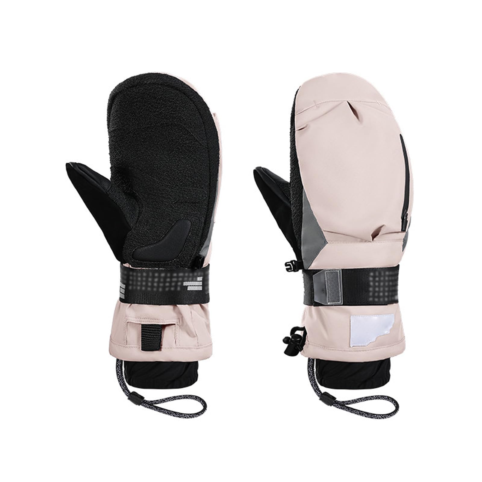 Guanti Moto Invernali Uomo Donna, muffole Calde con Interno Felpato, Guanti Termici per Guanti Invernali per la Stagione Fredda,[b] Khaki,M