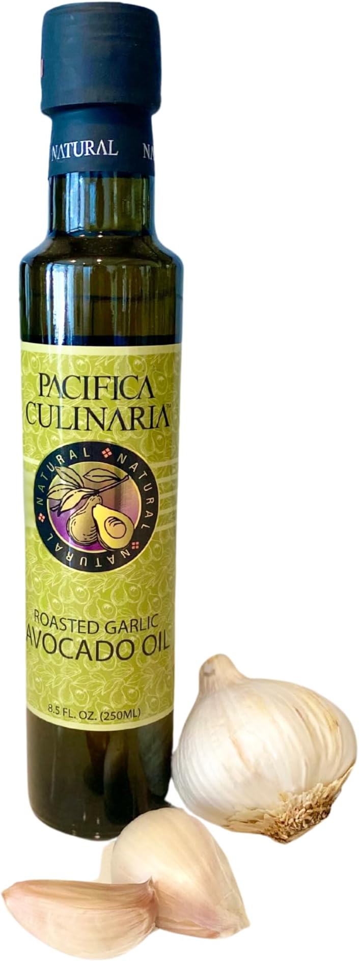 Pacifica Culinaria COLD PRESSED Extra Virgin Avocado Oil Made in USA 8.5 fl oz (250ml) Bottle (Pacifica Culinaria's Roasted Garlic Avocado Oil)