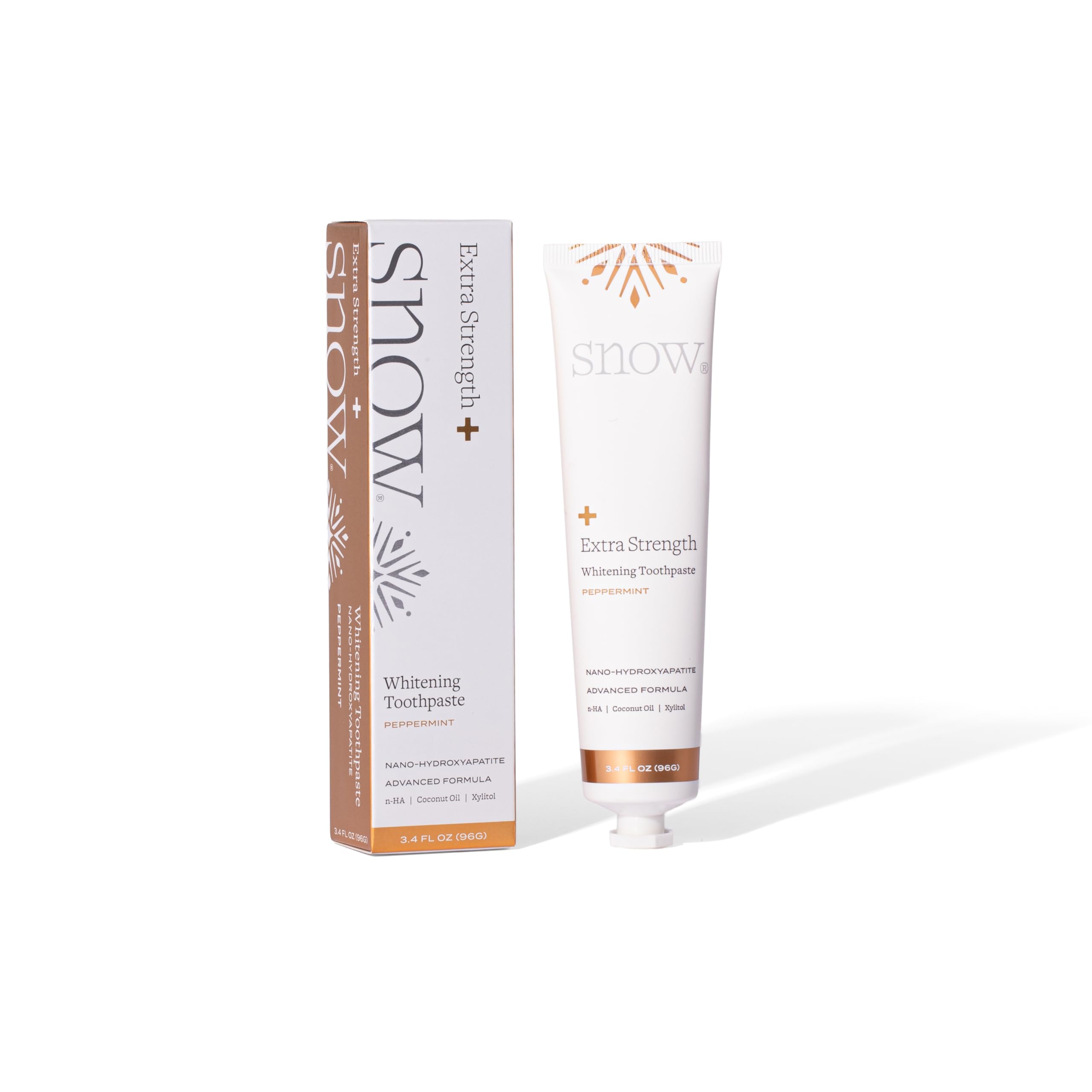 SNOW Whitening Toothpaste, Morning AM Toothpaste, No Fluoride, No Sulfate, Non-GMO Snow Toothpaste Whitening Teeth Oral Care Product, Pairs w/Whitening Strips - Peppermint Flavor (Morning Frost)