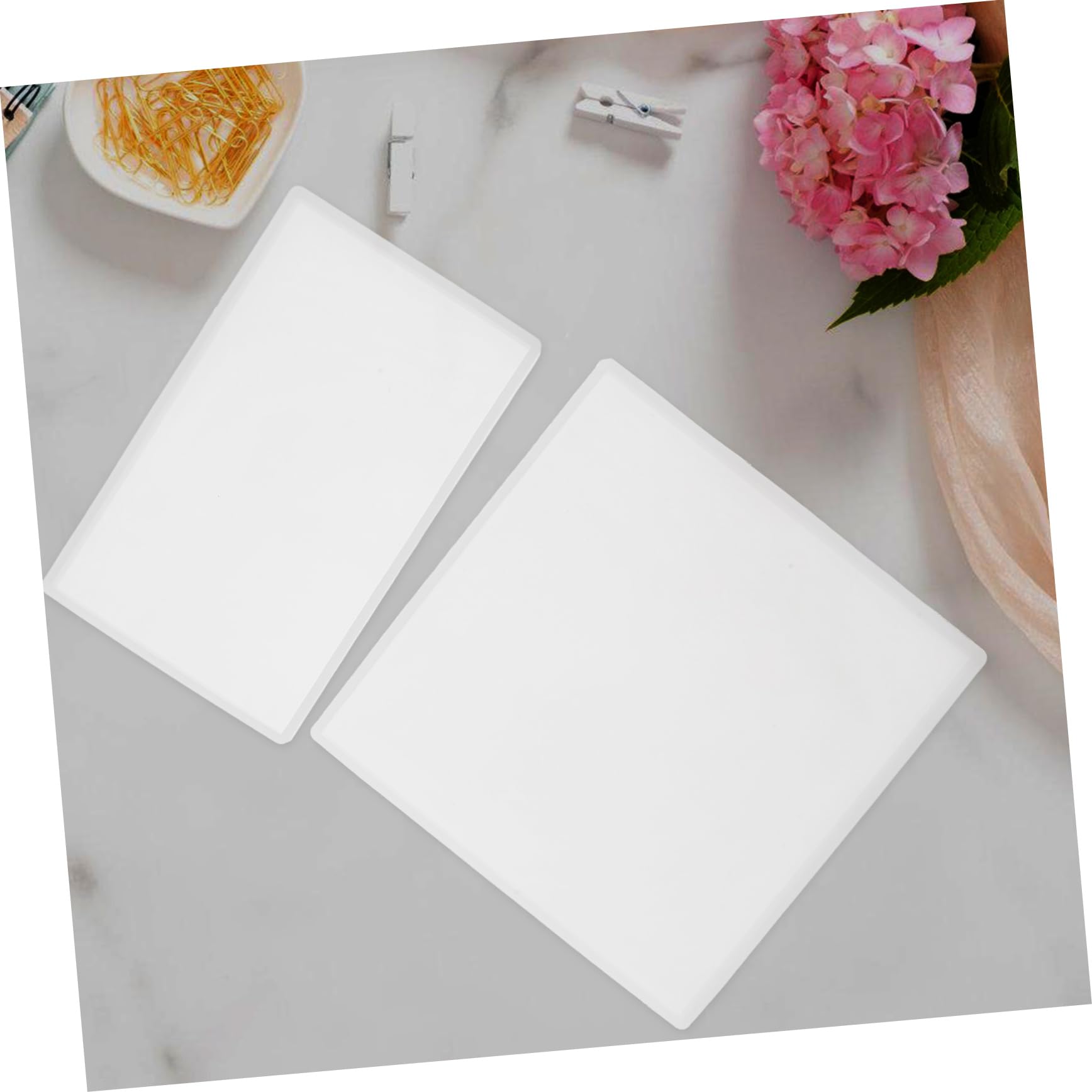 HOMSFOU 2stücke Silikon-formentablett für Harzbastelarbeiten Wiederverwendbare Diy-formen Ovale und Rechteckige Tablettformen zur Herstellung von Tabletts und Untersetzern