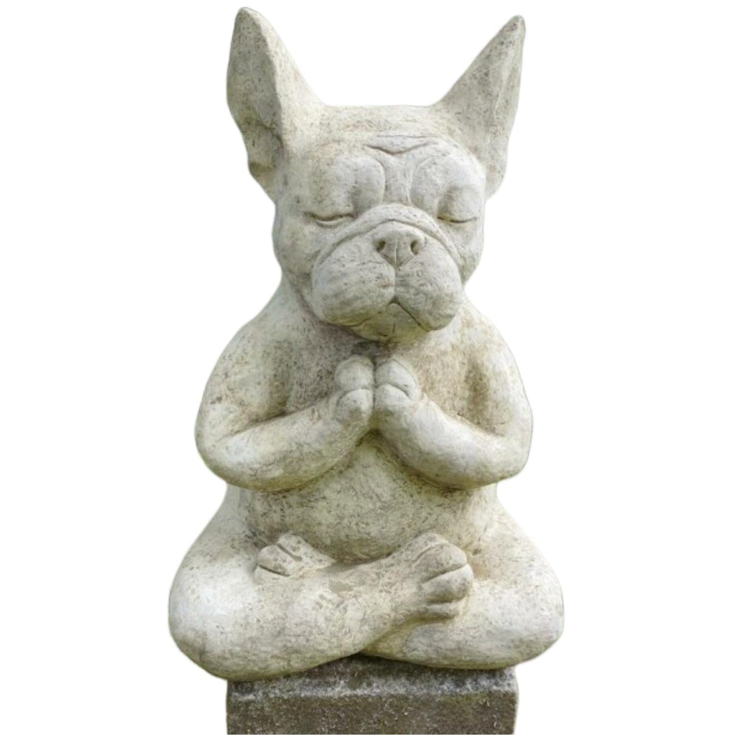 YWHWXB Meditating French Bulldog Figurine, Zen Yoga Dog Buddha Statue, Decorative Collectible for Home Garden Decoration