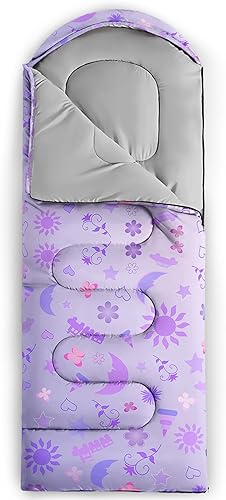 Miniatura 6 de AILONEN Saco de dormir con bolsa de transporte compacta, para adultos, niñas, niños, pijamadas, viajes, al aire libre, impermeable y ligero, saco