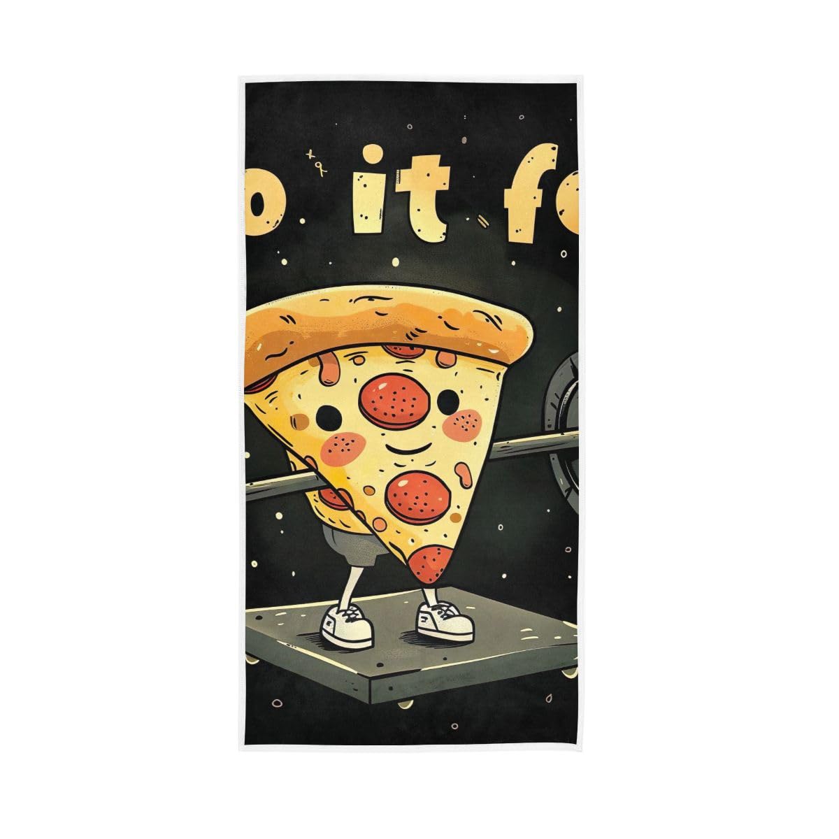 LSRCPD Do it for Pizza Hand Towel, 15 x 30 Inches, Soft Highly Absorbent Towels for Bathroom Gym Shower