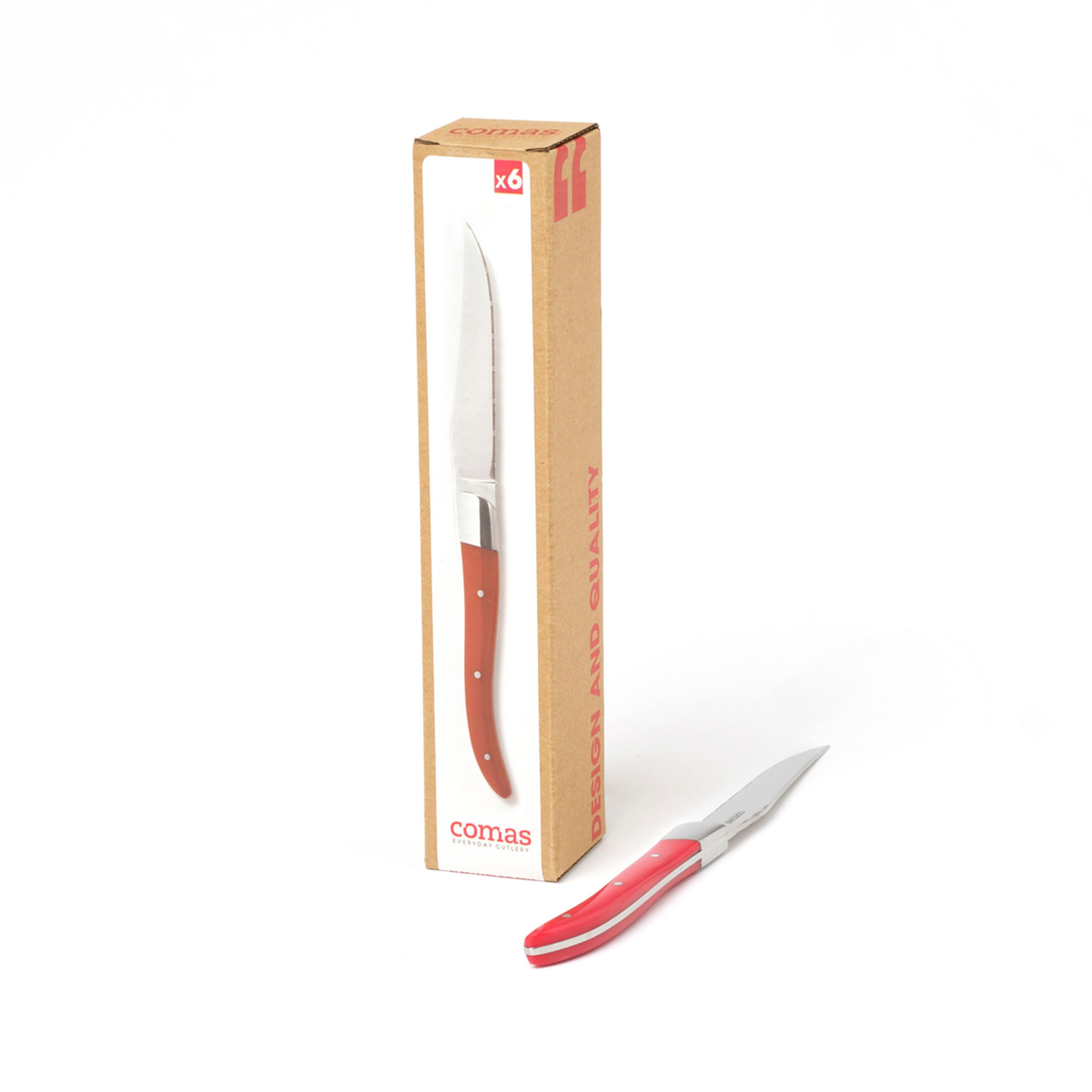 Comas - Cuchillo Chuletero ARC 6 piezas Comas Rojo 225 mm.