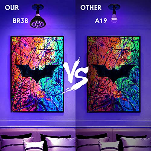 image for KINGBO Black Light Bulb, 36W LED Blacklight Bulbs E26 PAR38 Glow in Th