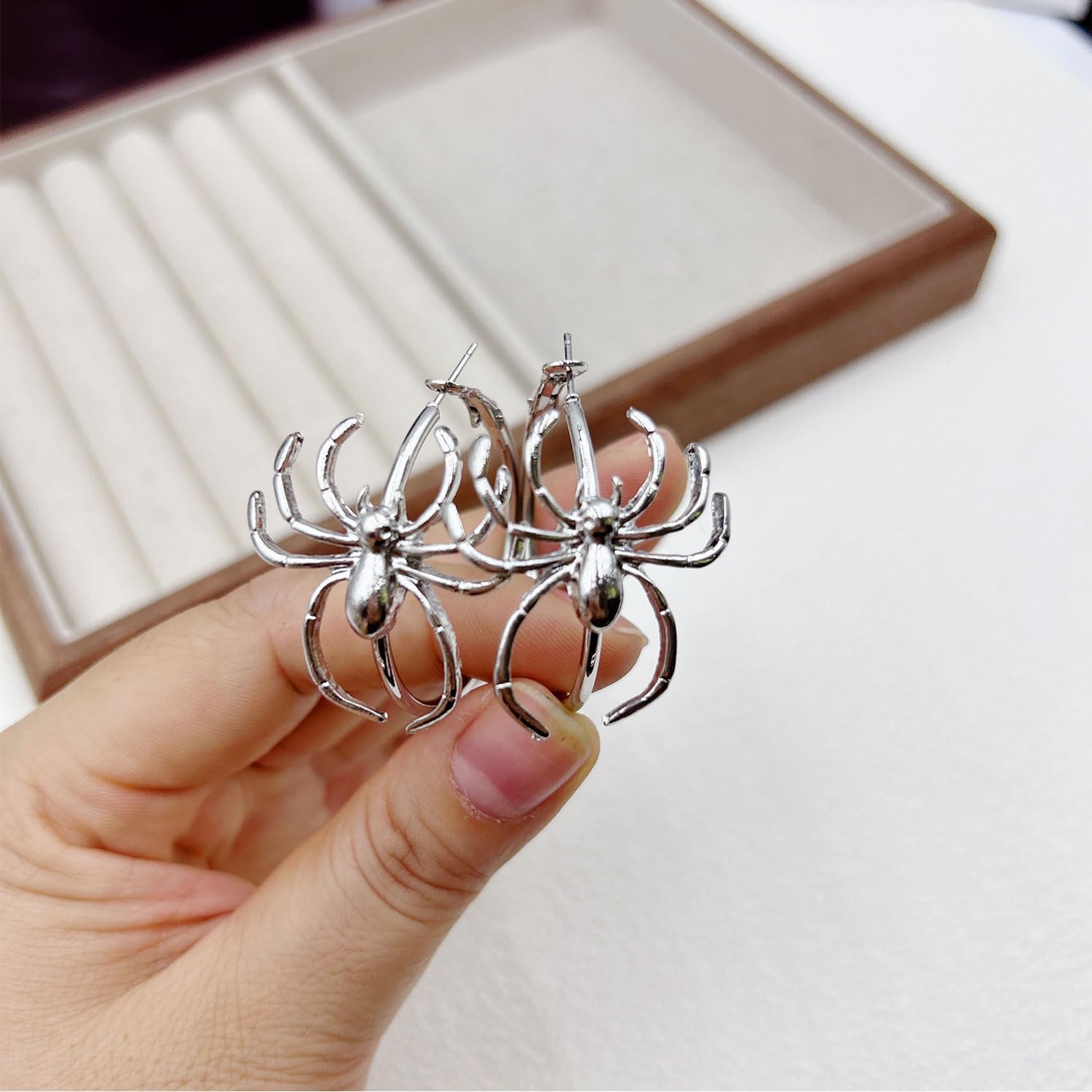 Punk Spider Earrings for Women Spider Hoop Earrings Halloween Spider Earrings for Women - Image 5