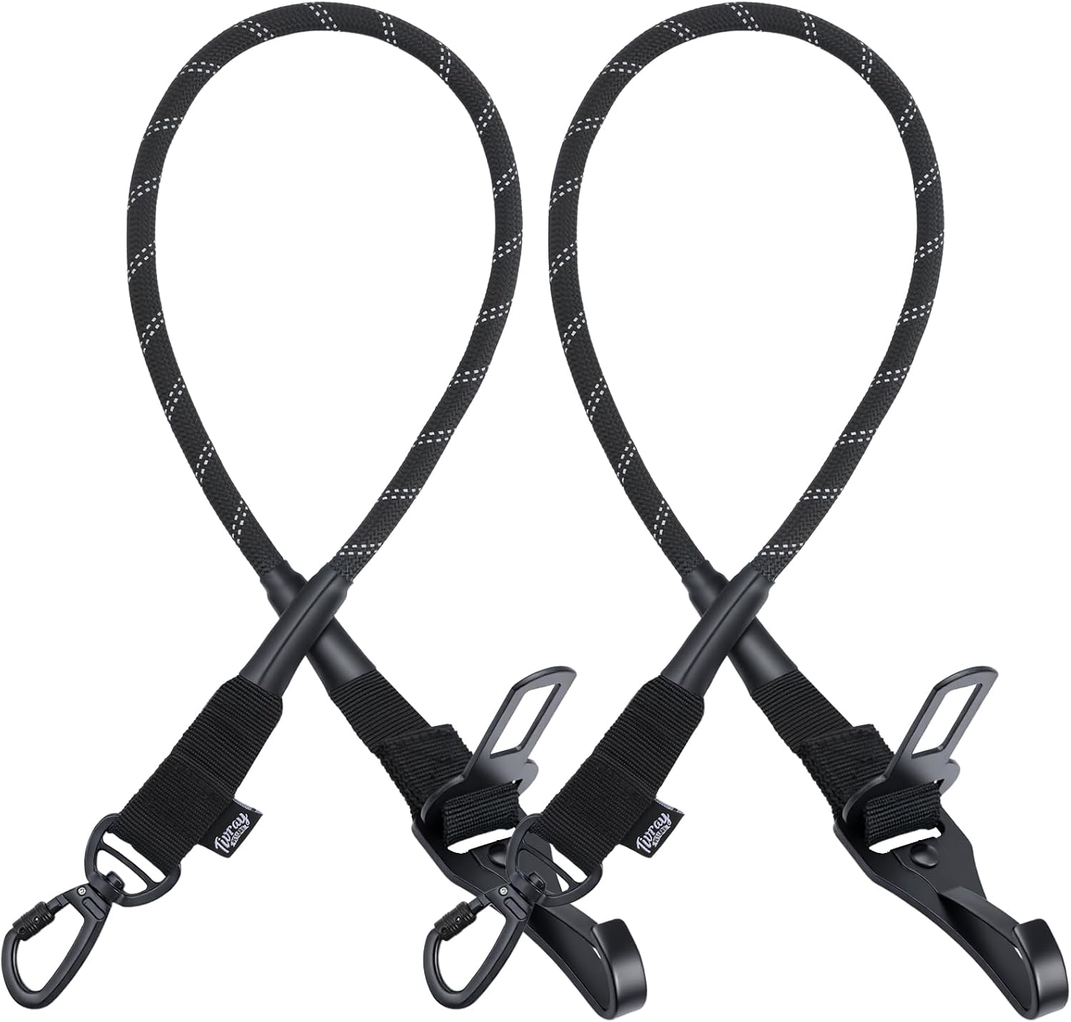 2Pcs Dog Seat Belt for Car, Universal Dog Car Seatbelt with Buckle and Hook Latch, 360  Rotatable Lockable Clasp, Reflective Safety Pet Harness for Vehicle, Pet Safety Restraint, Black