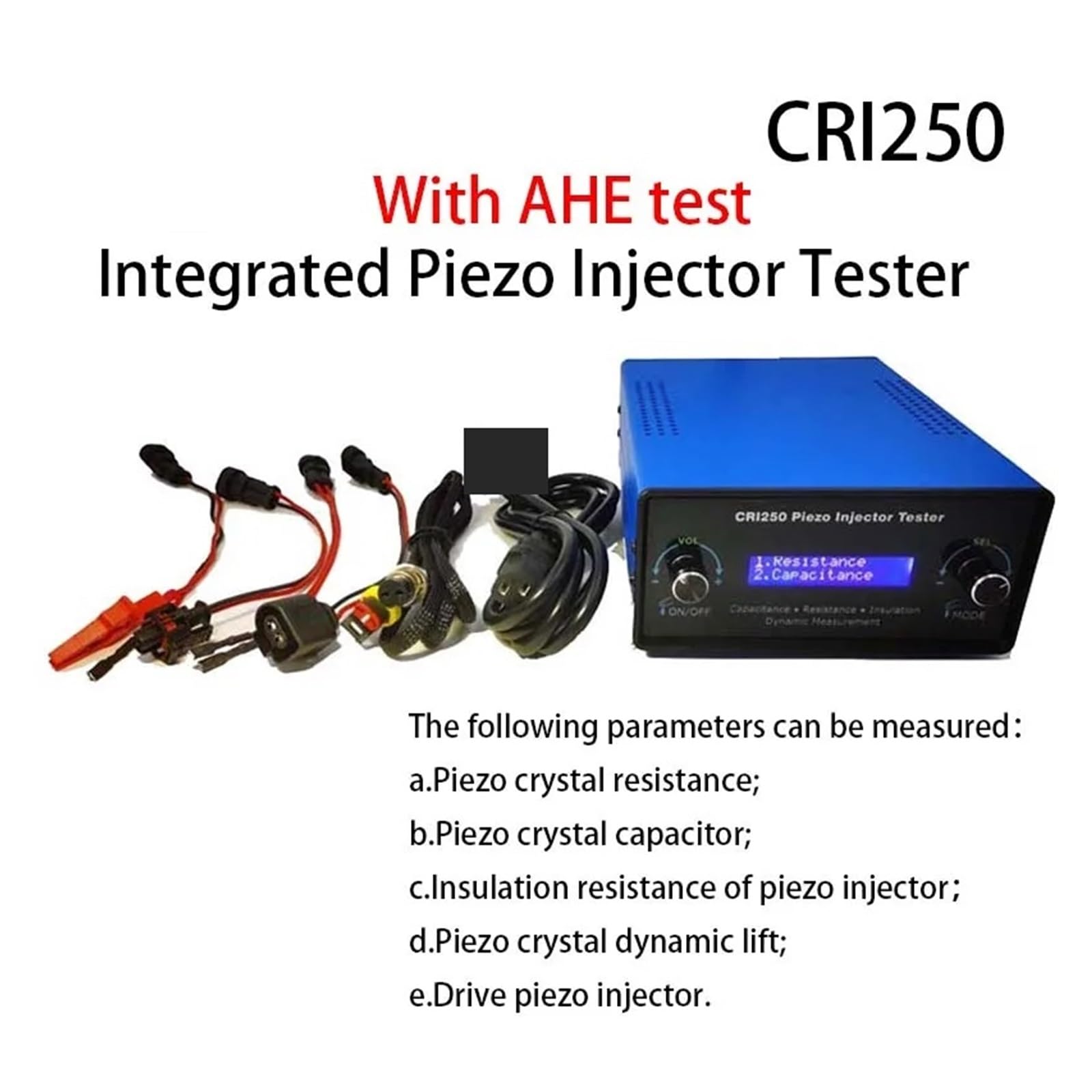 Probador de inyectores, Comprobador de flujo de aire for inyector piezoeléctrico diésel Common Rail CRI250 for pruebas de resistencia, capacitancia y resistencia de aislamiento (AHE)(CRI250 Tester)