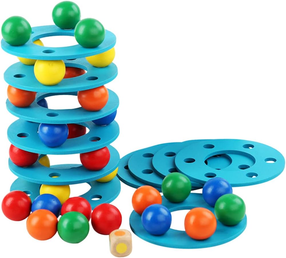 Hellery 直輸入品激安 ローリングボールタワー手と目の協調バランスゲーム運動技能ビルディングブロック3歳以上の子供向けのパーティーおもちゃ男の子 女の子