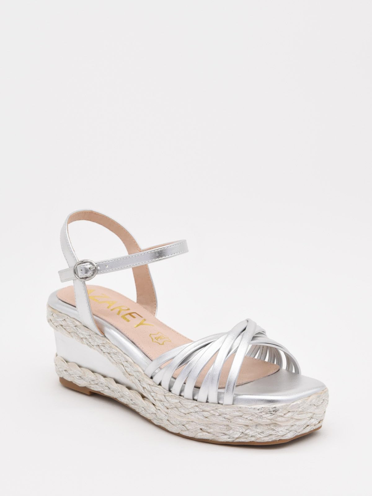 Azarey Sandalias de cuña tejida con plataforma