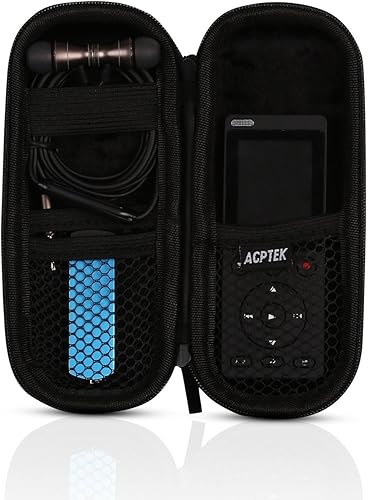 Vista 25 de AGPTEK Funda de transporte, funda rígida de EVA con cremallera para grabadoras de voz digitales, reproductores de MP3, soporte de almacenamiento