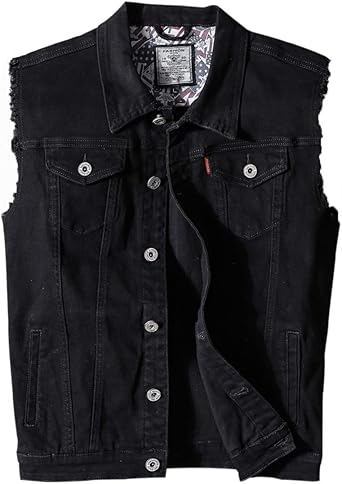 cut off black denim jacket
