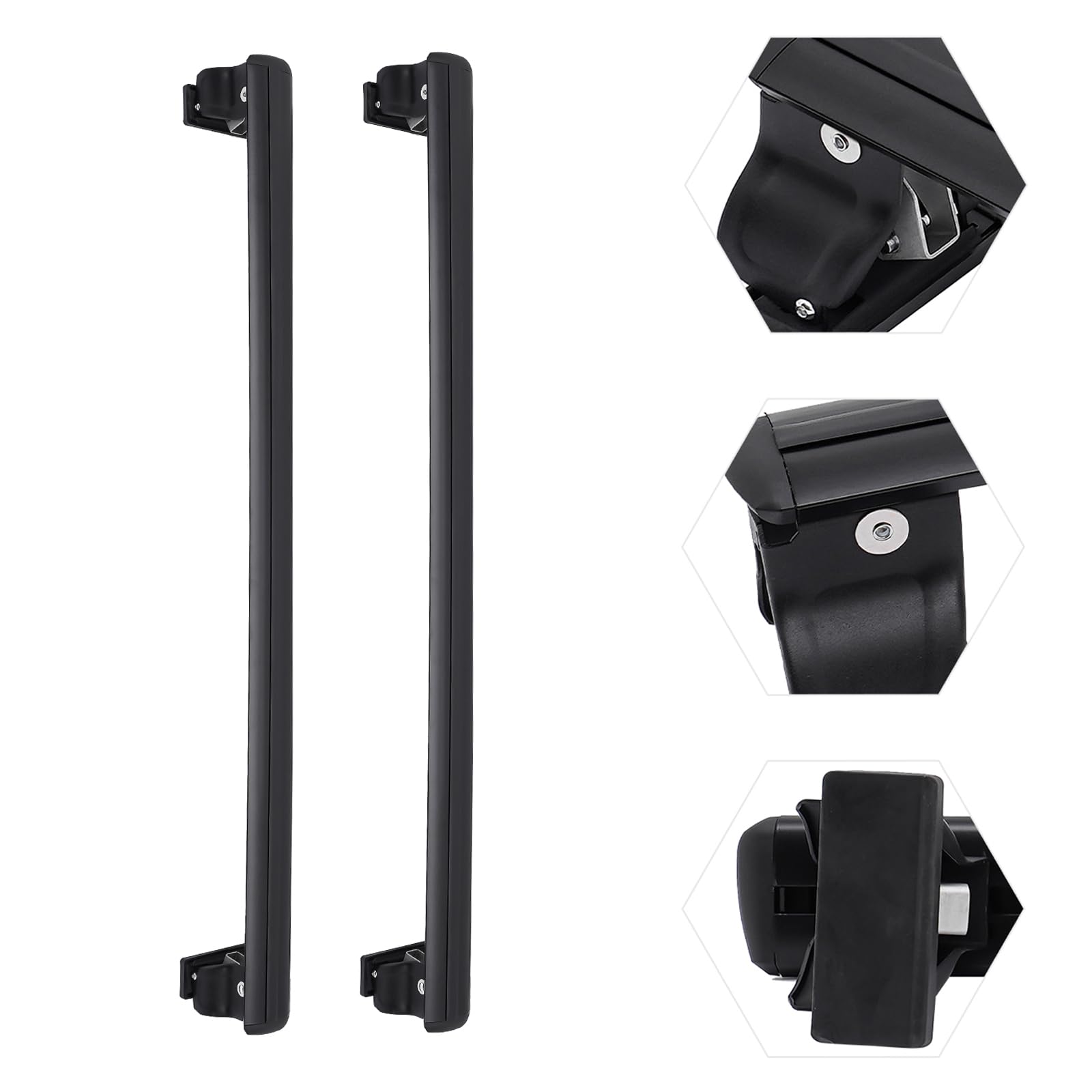 Baca universal de 130 cm, barras transversales, techo de coche con cerradura, soporta hasta 75 kg