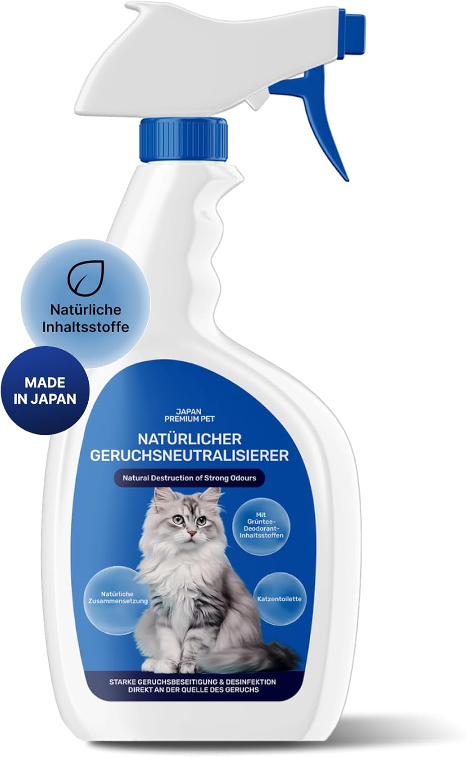 Japan Premium Natürlicher Geruchsneutralisator | Katzenurin-Geruchsentferner mit Yomogi und Catechin | Besser als herkömmliche Enzymreiniger für Katzenurin | 270 ml mit grünem Tee-Frischduft Japan Premium Natürlicher Geruchsneutralisator | Katzenurin-Geruchsentferner mit Yomogi und Catechin | Besser als herkömmliche Enzymreiniger für Katzenurin | 270 ml mit grünem Tee-Frischduft