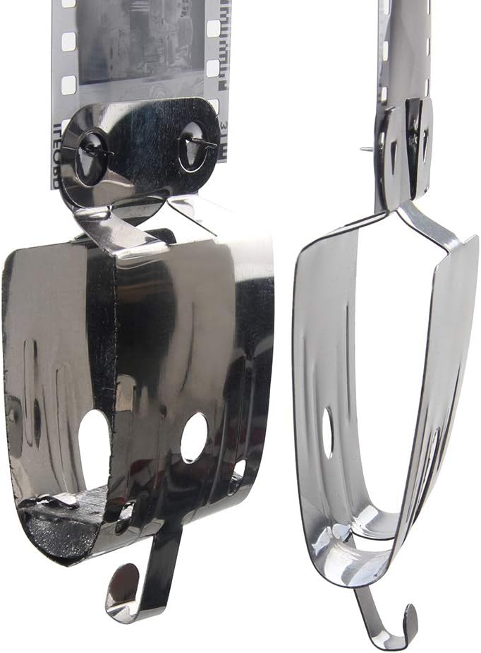 10xPCS Stainless Steel Film Clips with Lead Block Make Film Straight for 135 35mm 120 B&W White&Black Negatives Film Air-Dry Darkroom Processing Equipment : Electronics