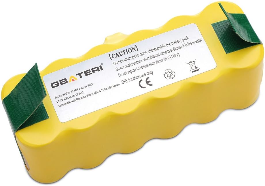 GBATERI 14.4V 4000mAh NiMh Replacement Battery for iRobot Roomba 500/600/700/800/900/R3 Series 530 532 535 560 562 570 580 595 620 630 650 660 760 770 780 790 870 880 900 980 Robot APS Vacuum Cleaners