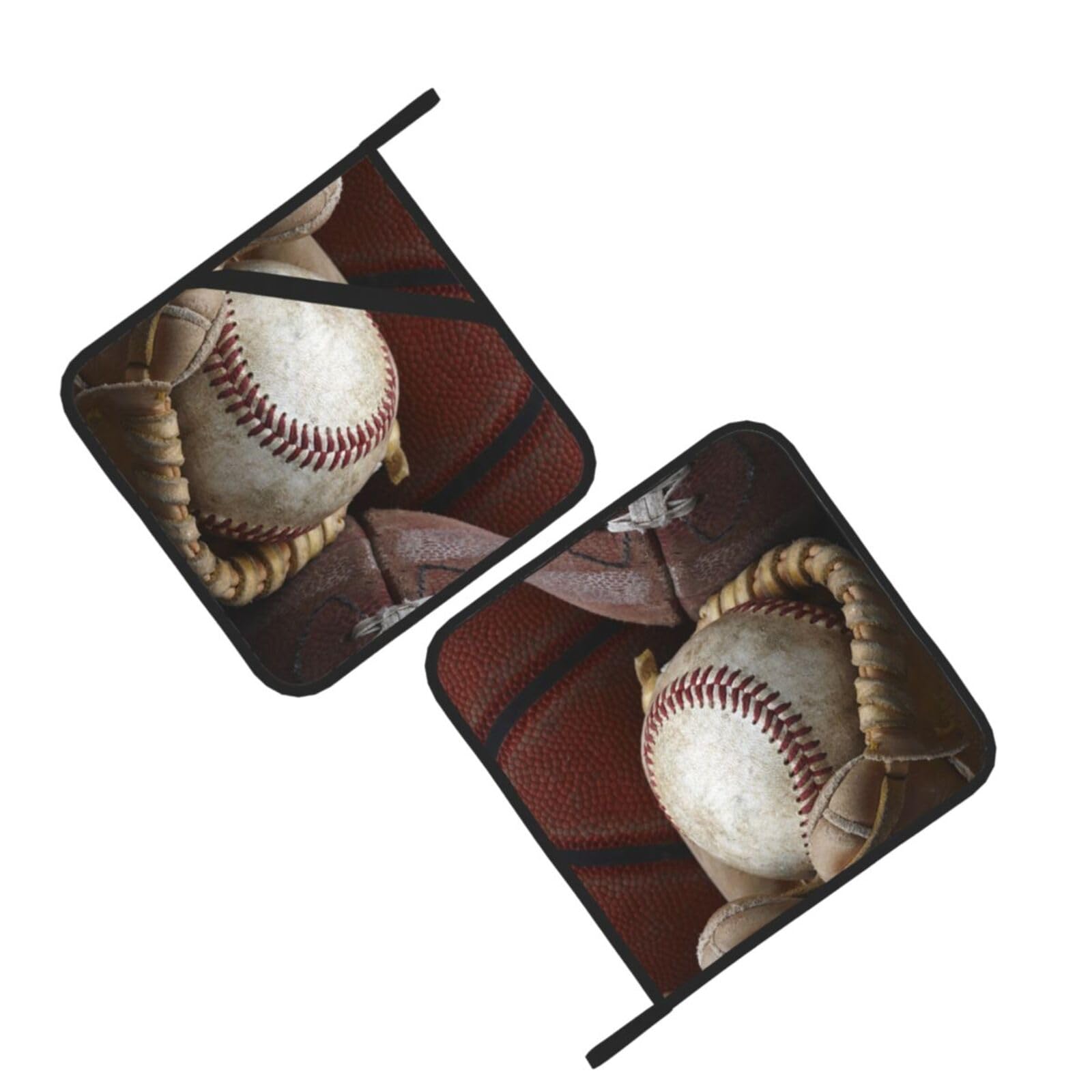 Baseball Printed Oven Pot Holders Set of 2 Pcs Heat Resistant Kitchen Microwave Potholders for Cooking Baking Grilling
