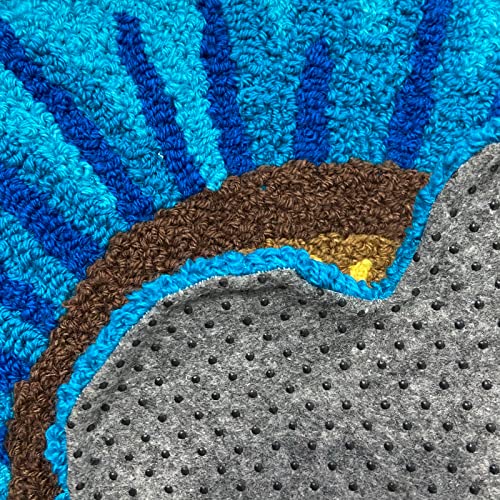 Sunflower Rug For Kitchen Bathroom Bedroom Living Room - Hand Woven Round Flower Floor Mat Modern Area Rugs Runner, Blue #TOP5