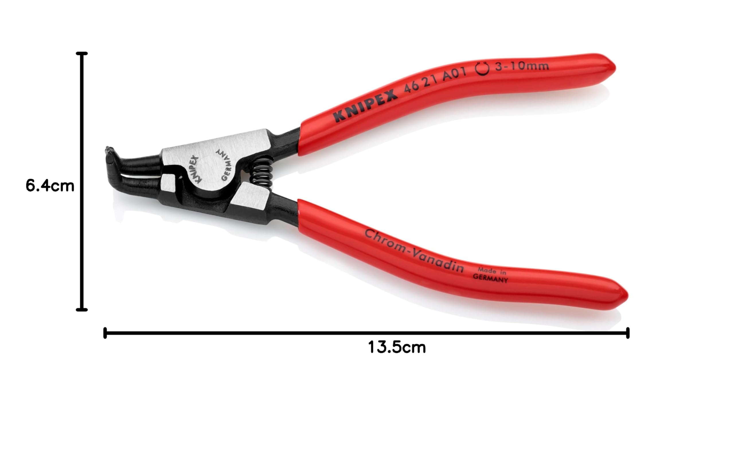 KNIPEX Pinza per anelli di sicurezza per anelli di sicurezza esterni su alberi rivestiti in resina sintetica 125 mm, 46 21 A01