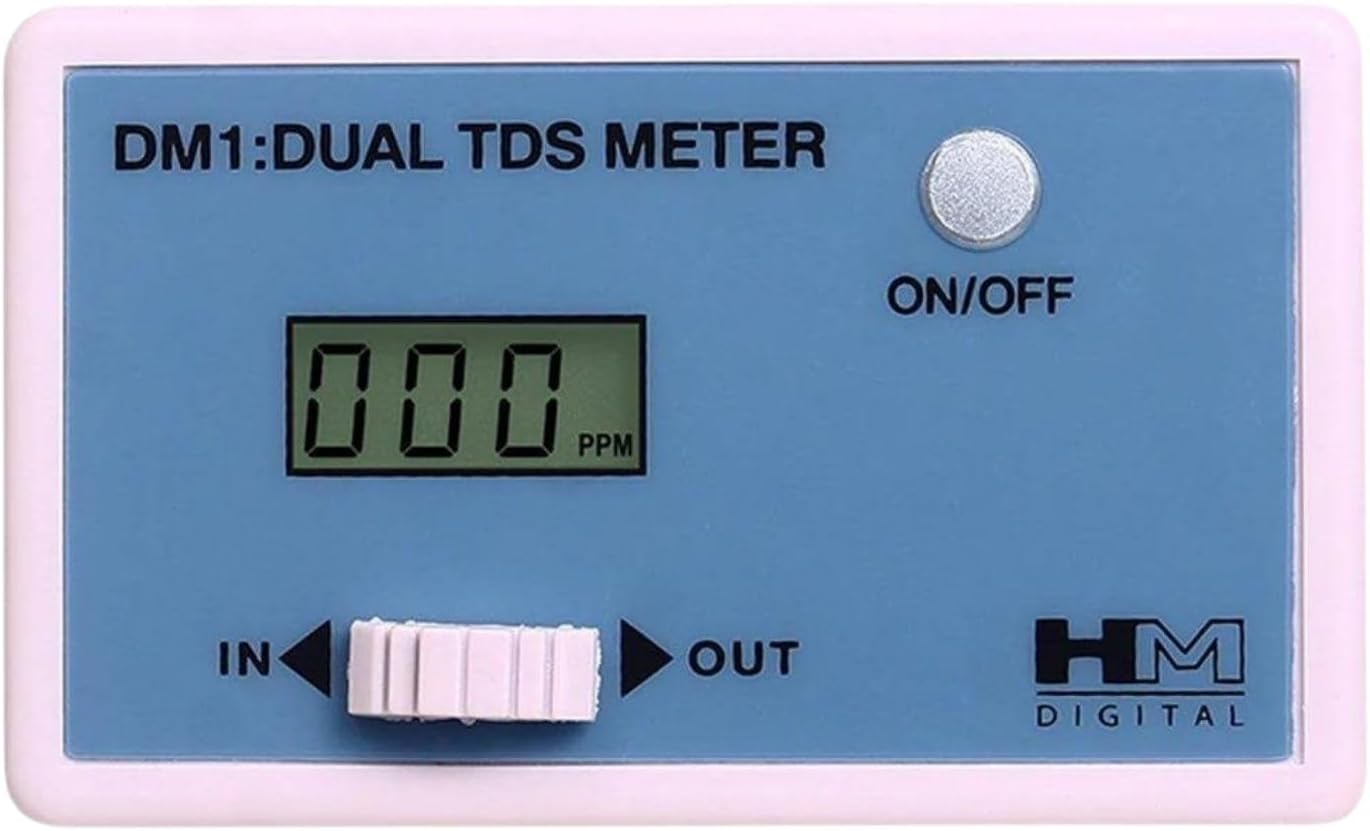 HM Digital DM-1 In-Line Dual TDS Monitor, 0-9990 ppm Range, +/- 2% Readout Accuracy,Blue & White